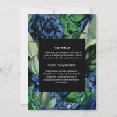 Blauw roos groen bloemige botanische bloemen kaart (Achterkant)