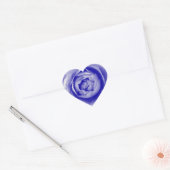 Blauw roos hart sticker (Envelop)