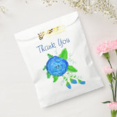 Blauw Roos Hartelijk dank Bedankzakje (Gezegeld)