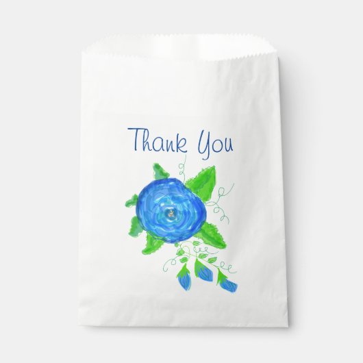 Blauw Roos Hartelijk dank Bedankzakje (Voorkant)