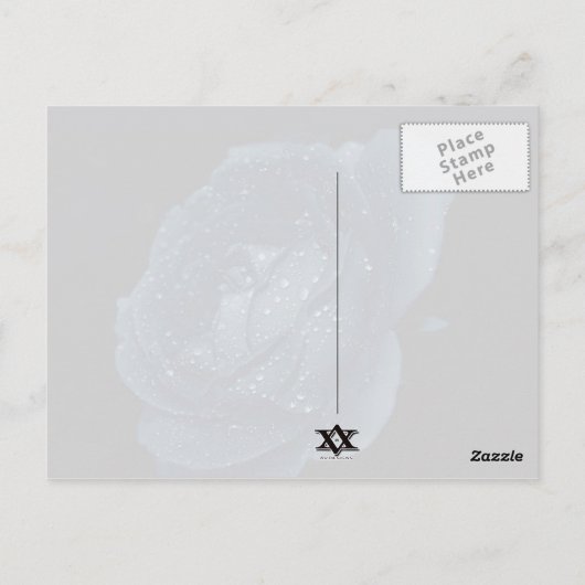 Blauw Roos Hartelijk dank Briefkaart (Achterkant)