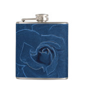 blauw roos heupfles (Voorkant)