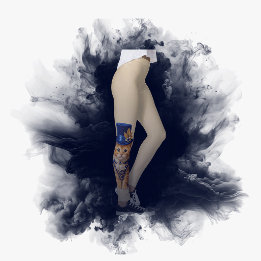 Blauw Roos Hoedje Kat leggings