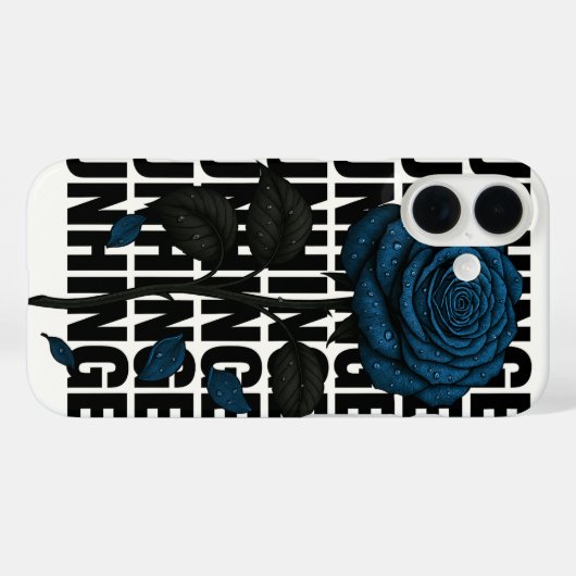 Blauw Roos iconische designer iPhone hoes (Achterkant (horizontaal))