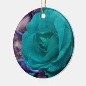 Blauw Roos in Bloom Flower Ornament (Links)