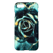 Blauw Roos iPhone Hoesje (Achterkant)
