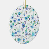 Blauw roos keramisch ornament (Rechts)