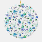 Blauw roos keramisch ornament (Achterkant)
