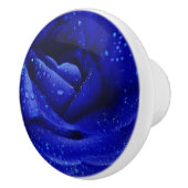 Blauw roos keramische knop (Rechts)