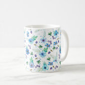 Blauw roos koffiemok (Voorkant rechts)