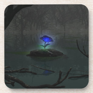 Blauw Roos kurk Onderzetter