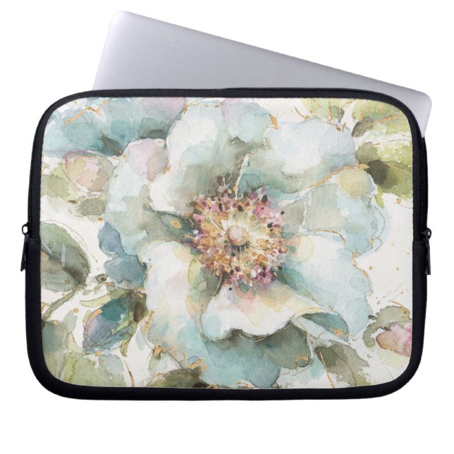 Blauw Roos Laptop Sleeve (Voorkant)
