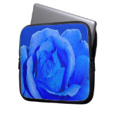 Blauw Roos laptophoes Blue Roos Tablet Hoesje Laptop Sleeve (Voorkant Links)