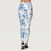Blauw Roos Leggings (Achterkant)