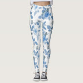 Blauw Roos Leggings (Voorkant)