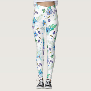 Blauw roos leggings