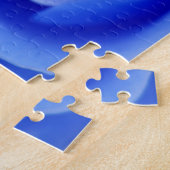 blauw roos legpuzzel (Zijkant)