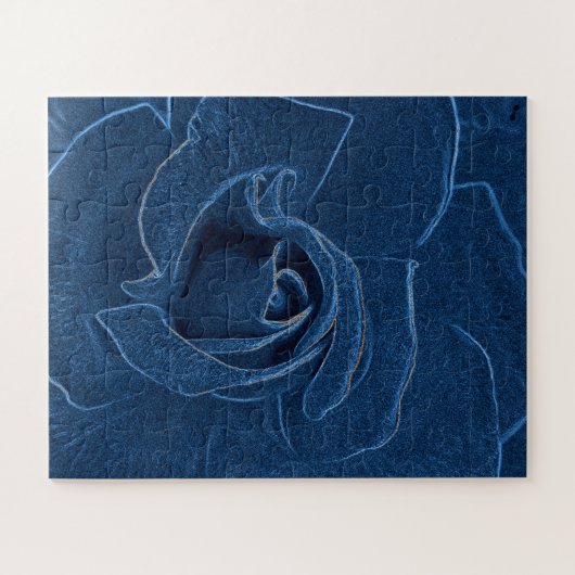 blauw roos legpuzzel (Horizontaal)