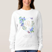 Blauw Roos Lint Chic Monogram Trui (Voorkant)