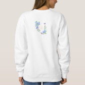 Blauw Roos Lint Chic Monogram Trui (Achterkant)