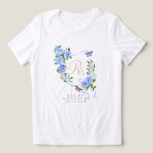 Blauw Roos lint chique monogram Tri-Blend Shirt