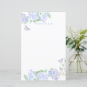 Blauw Roos lint monogram bruiloft (Staand voorkant)