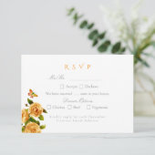 Blauw Roos lint monogram bruiloft RSVP Kaartje (Staand voorkant)