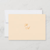 Blauw Roos lint monogram bruiloft RSVP Kaartje (Achterkant)