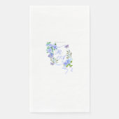 Blauw Roos lint monogram bruiloft Servet (Voorkant)