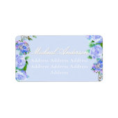 Blauw Roos lint monogram bruiloft uitnodiging labe Etiket (Voorkant)