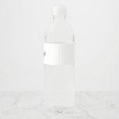 Blauw Roos lint monogram bruiloft Waterfles Etiket (Achterkant)