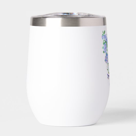 Blauw Roos lintmonogram (Voorkant)