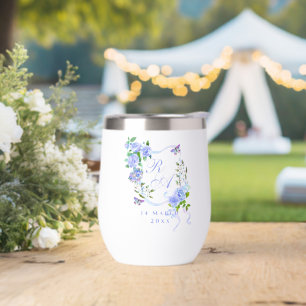 Blauw Roos lintmonogram