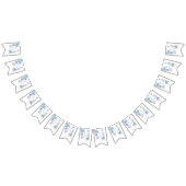 Blauw Roos lintmonogram Vlaggetjes (Alle)