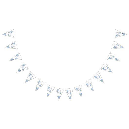 Blauw Roos lintmonogram Vlaggetjes (Alle)