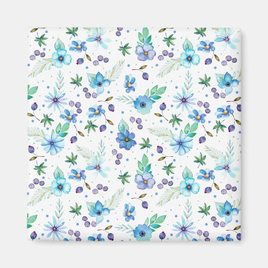 Blauw roos magneet (Voorkant)