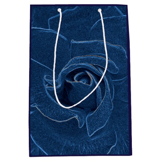 blauw roos medium cadeauzakje (Voorkant)