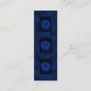 Blauw Roos. Met zwart en diep blauw. Mini Visitekaartje