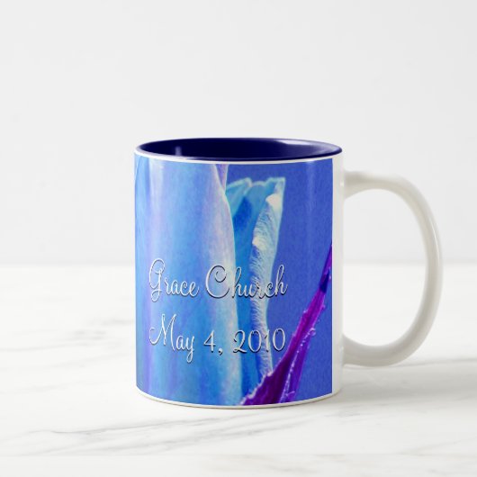 Blauw Roos-object Tweekleurige Koffiemok (Rechts)