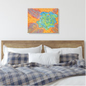 Blauw Roos olieverfschilderij Canvas Afdruk (Insitu (Slaapkamer))
