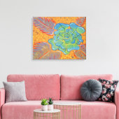 Blauw Roos olieverfschilderij Canvas Afdruk (Insitu (Woonkamer))