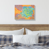 Blauw Roos olieverfschilderij Canvas Afdruk (Insitu (Slaapkamer))