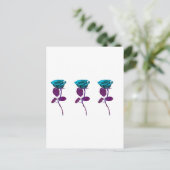 Blauw Roos ontwerp - Moderne kunst Briefkaart (Staand voorkant)