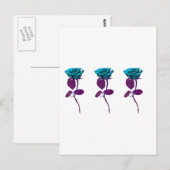 Blauw Roos ontwerp - Moderne kunst Briefkaart (Voorkant / Achterkant)