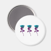 Blauw Roos ontwerp - Moderne kunst Magneet (Voorkant / Achterkant)