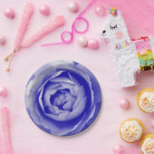 Blauw roos papieren bordje (Feest)