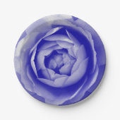 Blauw roos papieren bordje (Voorkant)