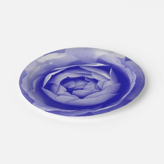 Blauw roos papieren bordje (Gekanteld)