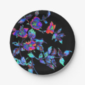  blauw Roos Papieren Bordje (Voorkant)