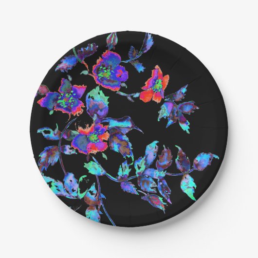 blauw Roos Papieren Bordje (Voorkant)